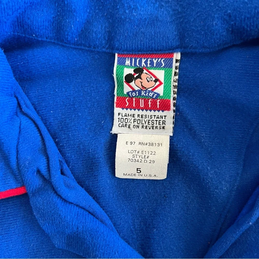 Vintage Mickey’s Stuff For Kids Blue Collared Pajama Top Only Size 5 PJs Blue